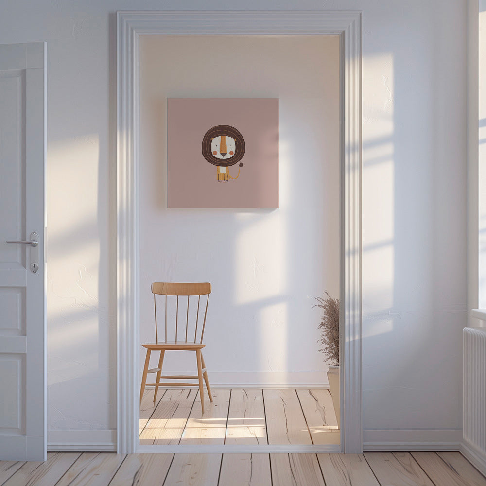 Kinderposter: minimalistische leeuw
