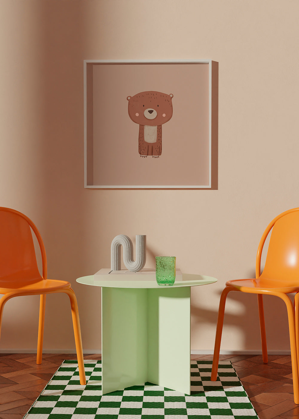 Geïllustreerde beer print