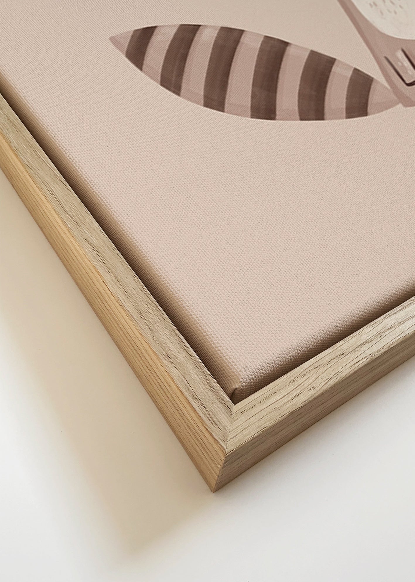 Kinderprint: glimlachende wasbeer op beige achtergrond
