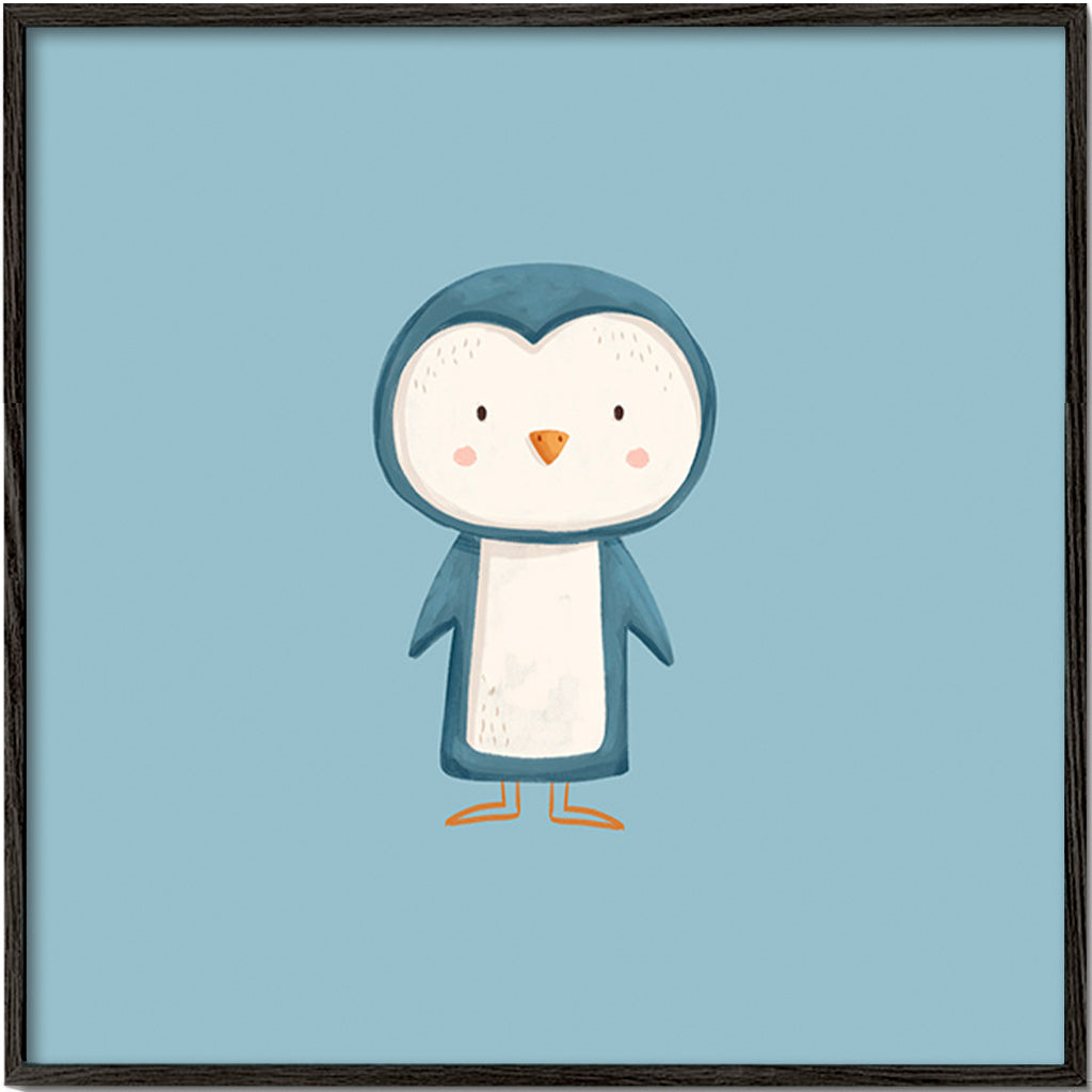 Artwork pinguïn illustratie op blauwe achtergrond