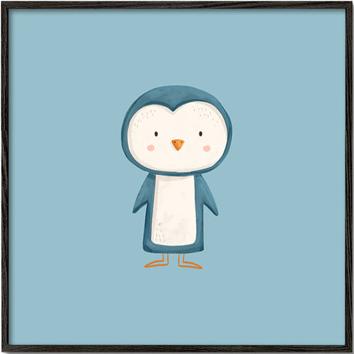 Artwork pinguïn illustratie op blauwe achtergrond