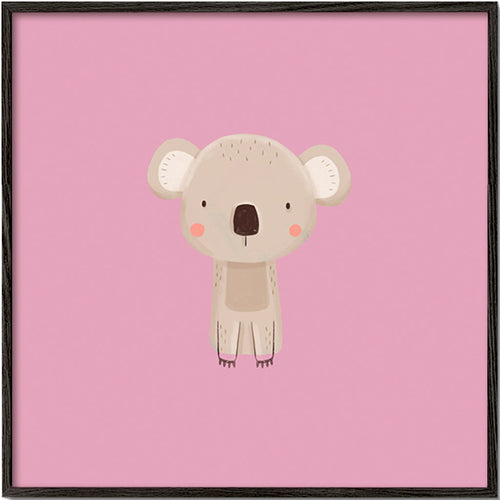 Kinderposter: minimalistische roze koala