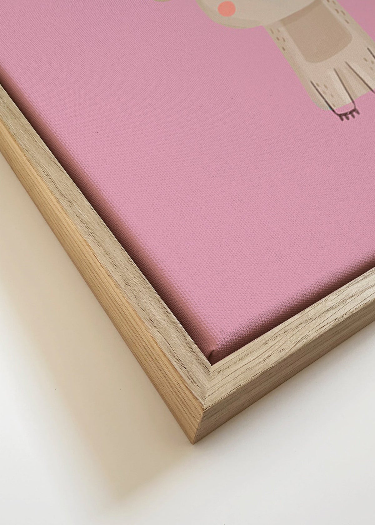 Kinderposter: minimalistische roze koala