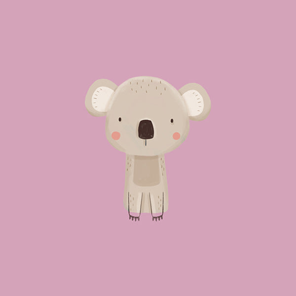 Kinderposter: minimalistische roze koala