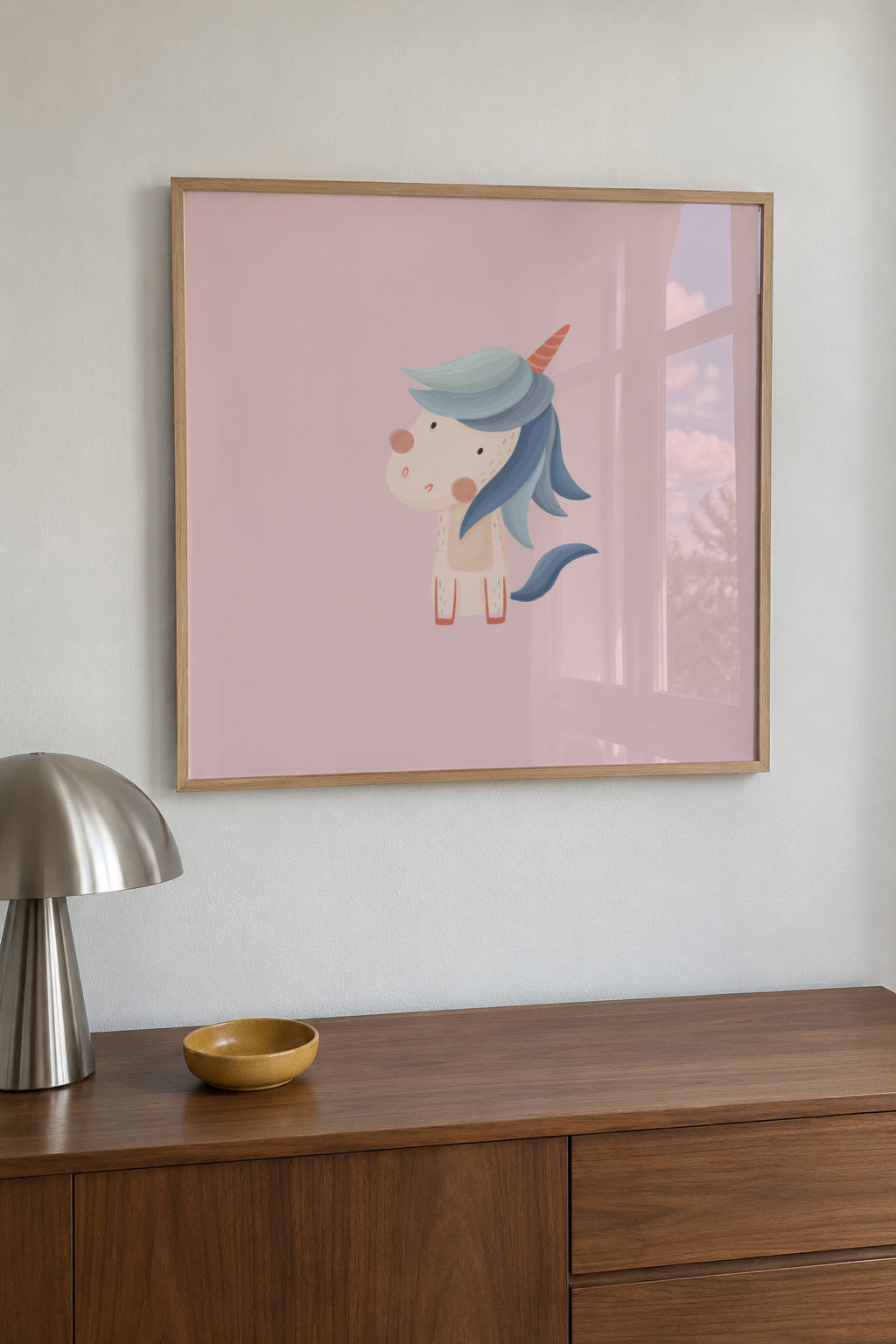 Unicorn - Framed poster in an interior
