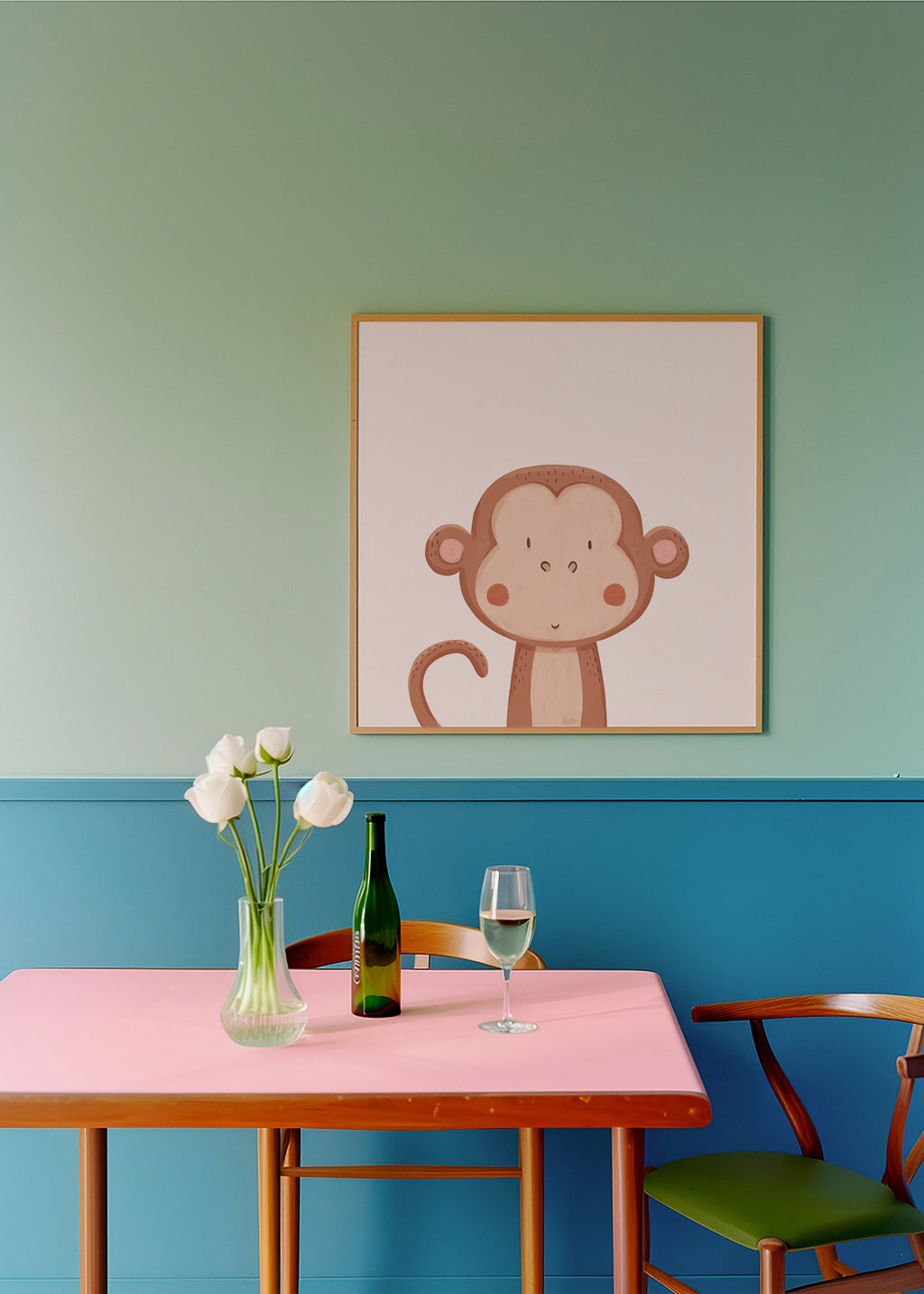Kinderposter lachende aap