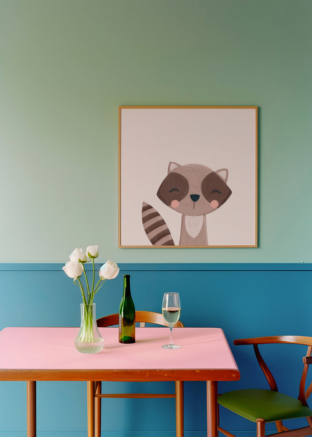 Kinderposter glimlachende wasbeer