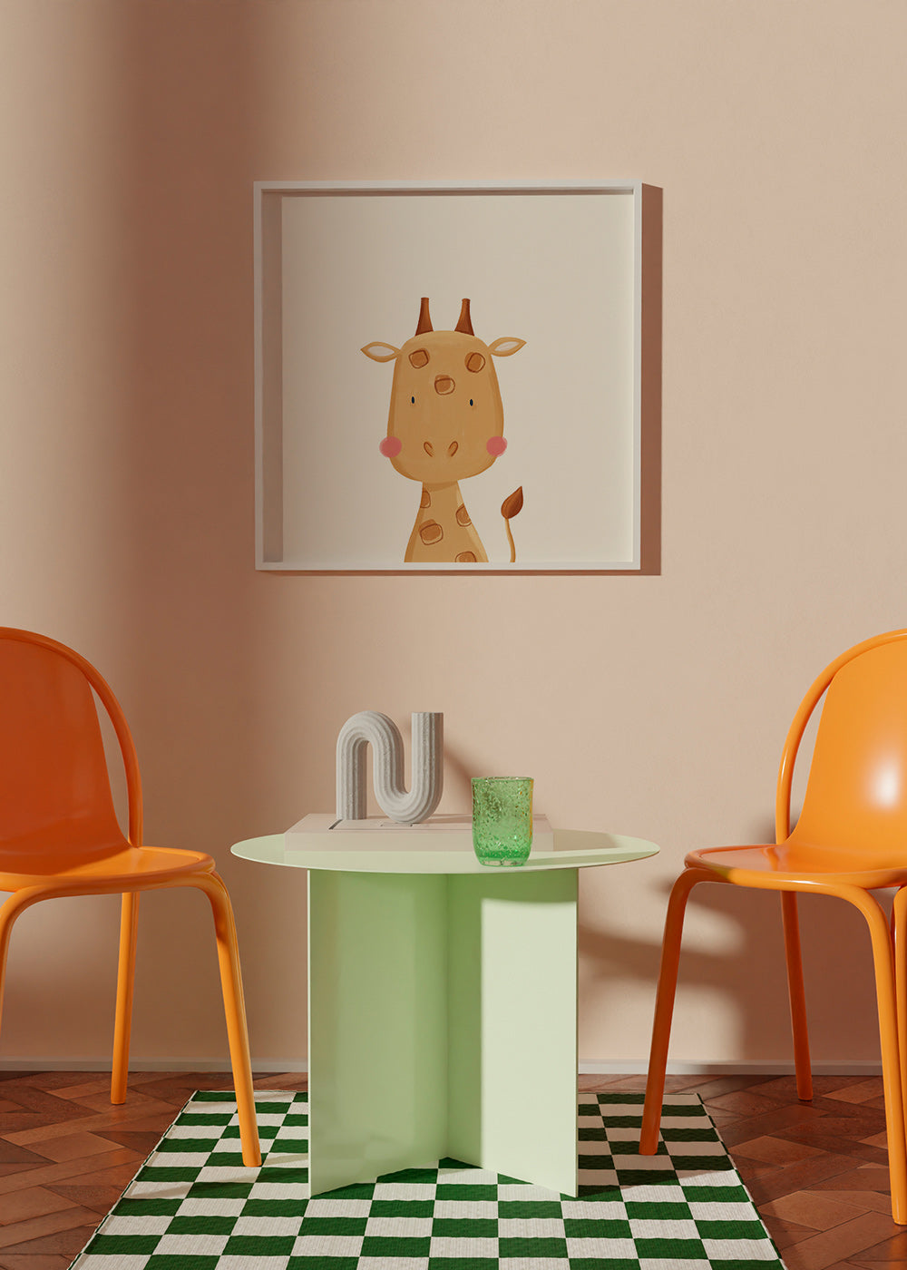 Kinderposter: lieve giraf
