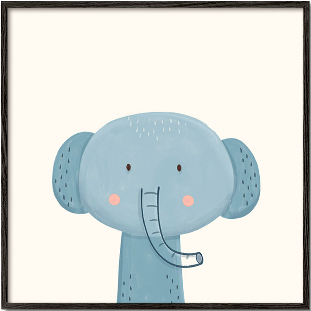 Kinderposter blauwe olifant lief