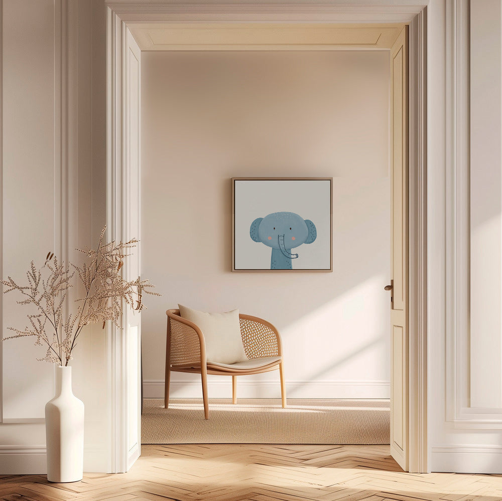 Kinderposter blauwe olifant lief
