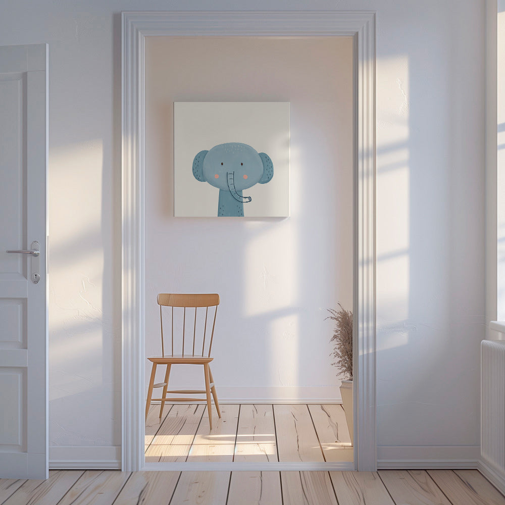 Kinderposter blauwe olifant lief