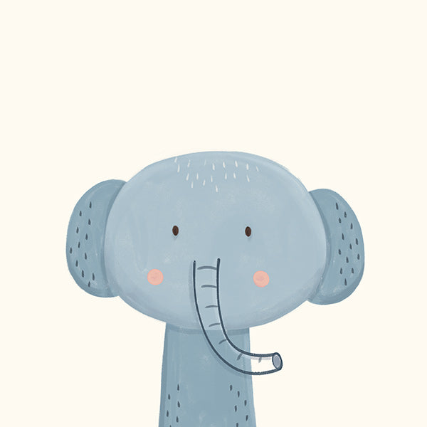 Kinderposter blauwe olifant lief