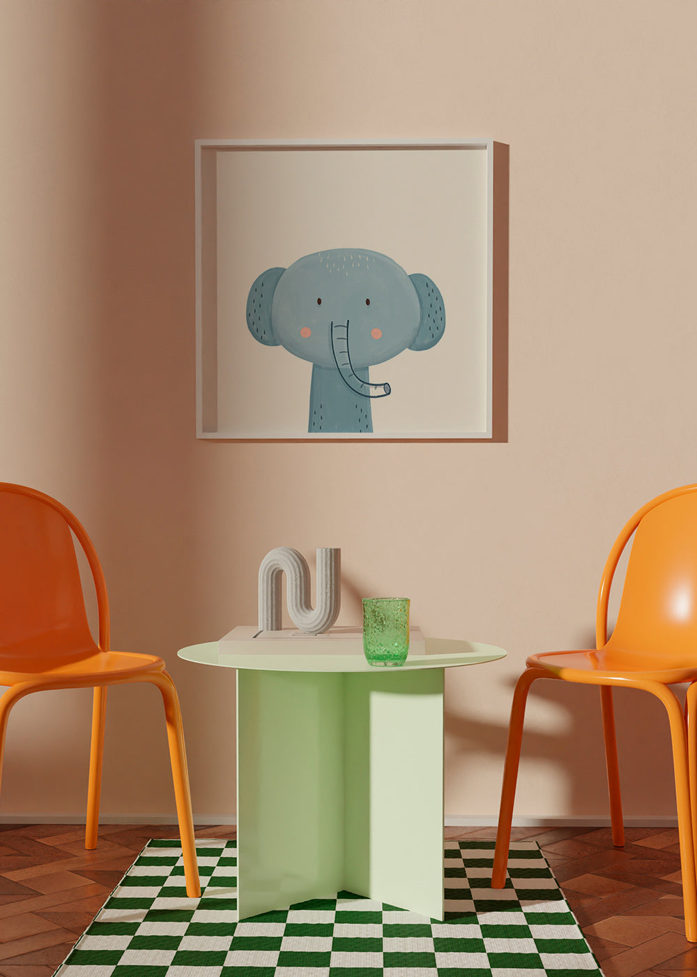 Kinderposter blauwe olifant lief