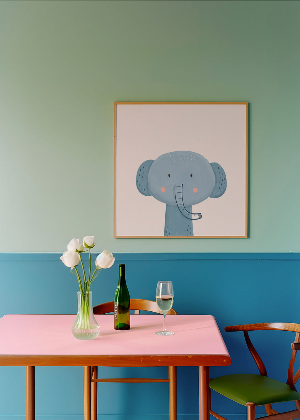 Kinderposter blauwe olifant lief