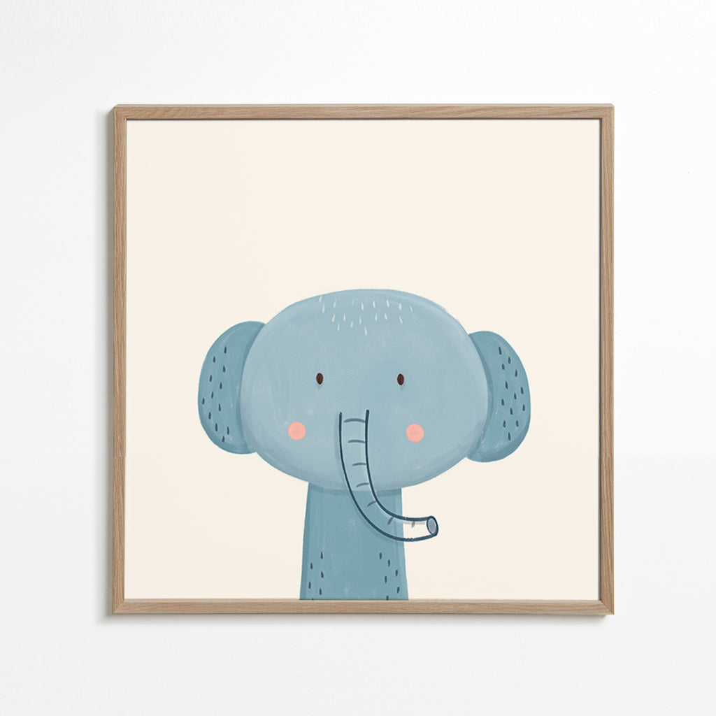 Kinderposter blauwe olifant lief