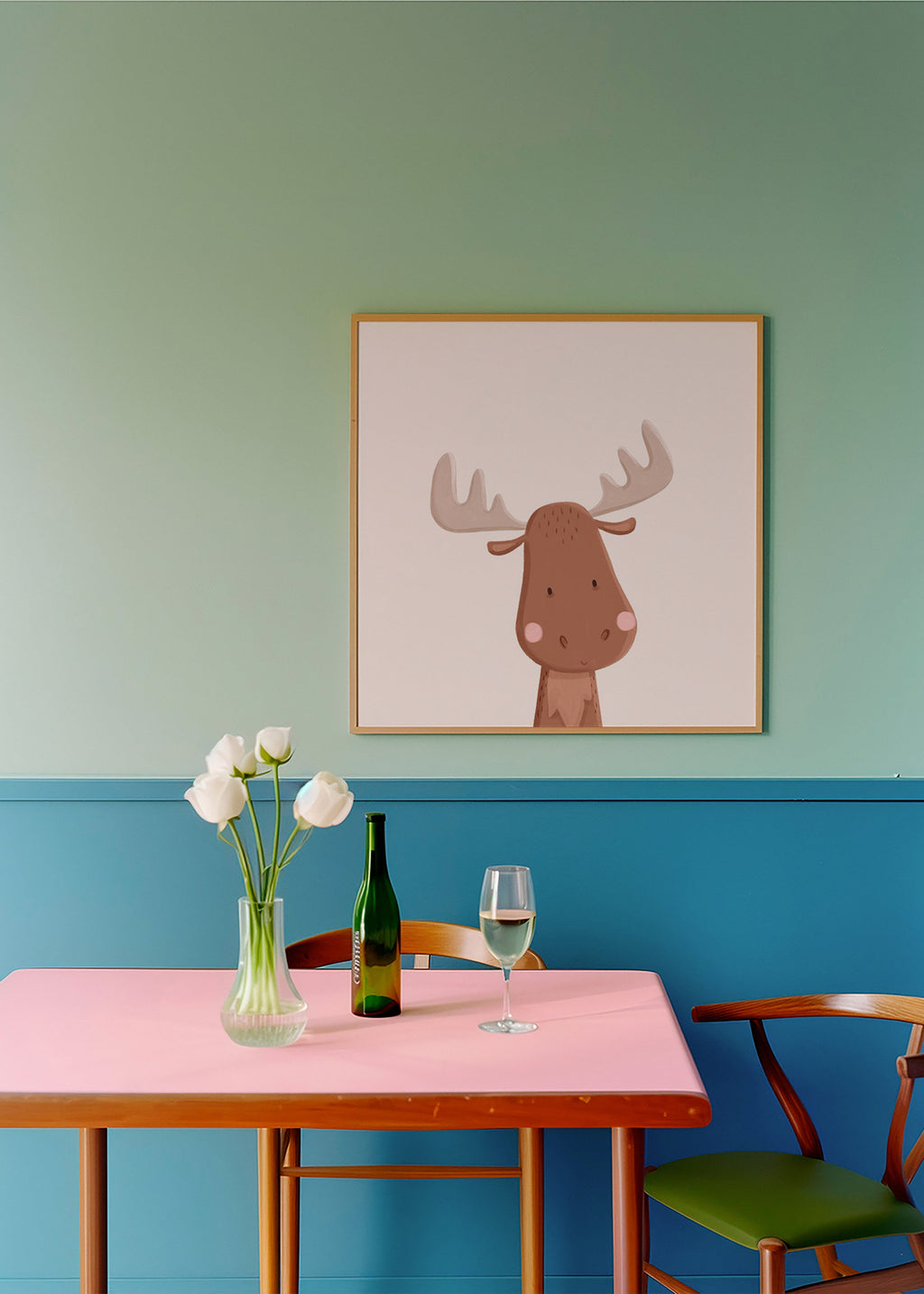 Elk illustratie voor kinderen met zacht achtergrond