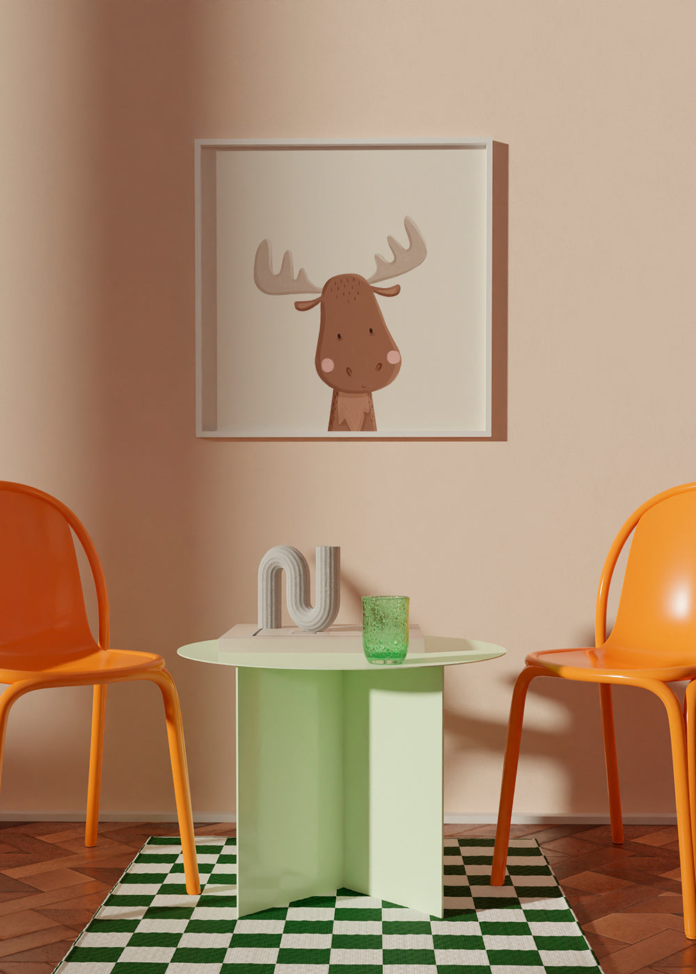 Elk illustratie voor kinderen met zacht achtergrond