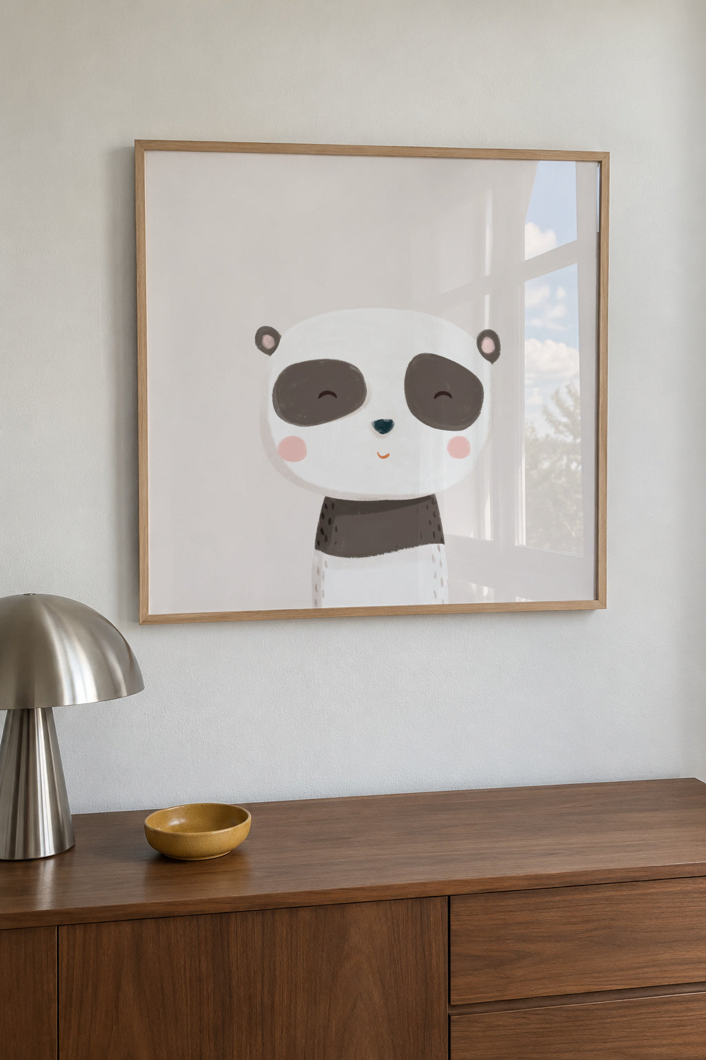 Sweet panda bear - Framed poster in an interior