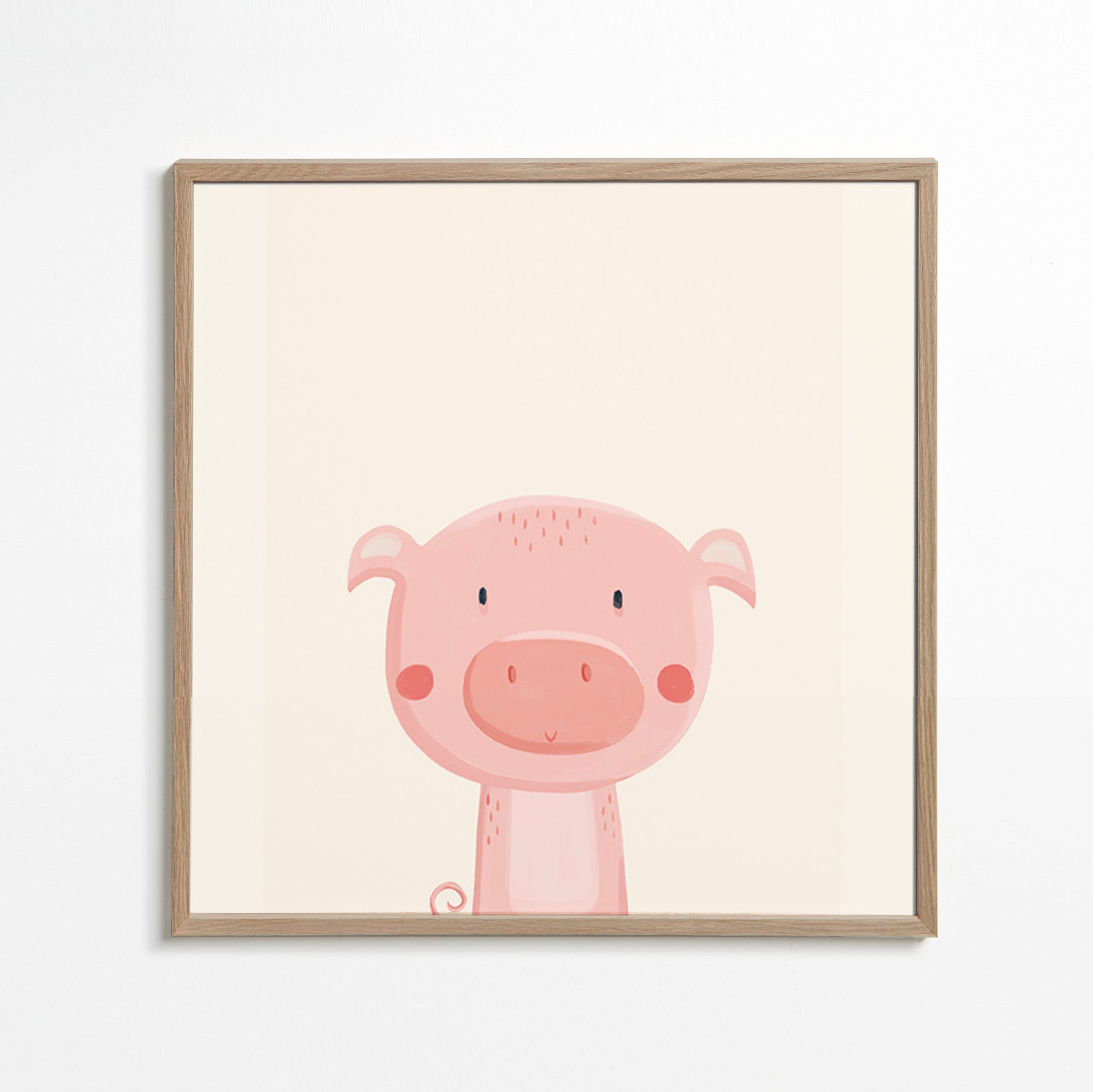 Kinderposter met schattig roze varken