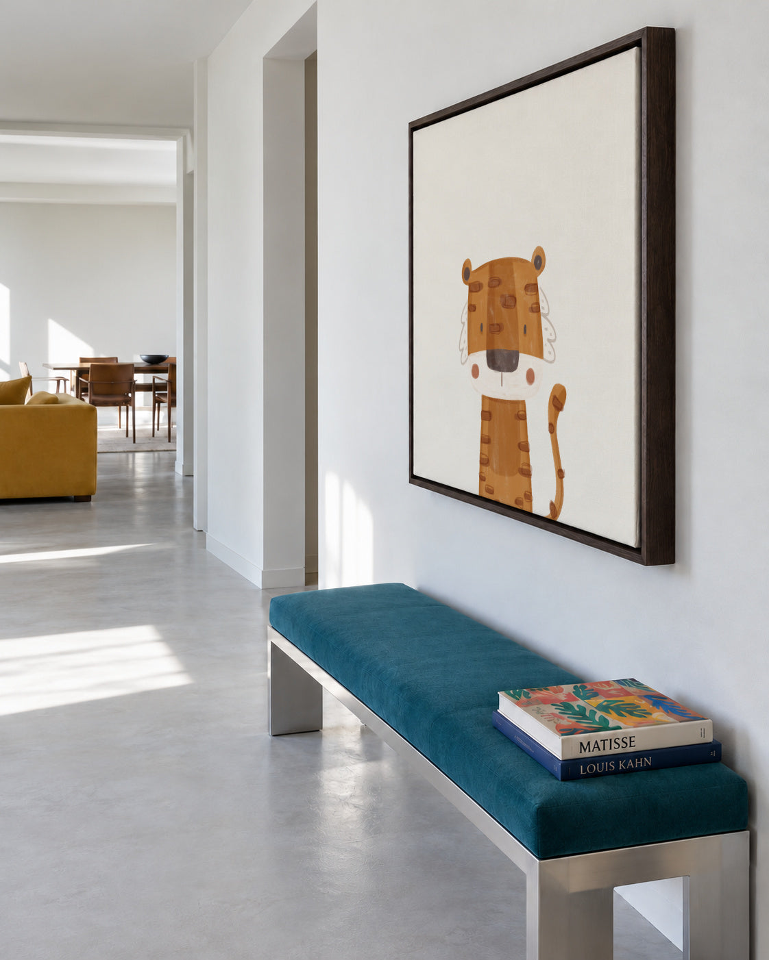Sweet tiger - Framed canvas in an interior