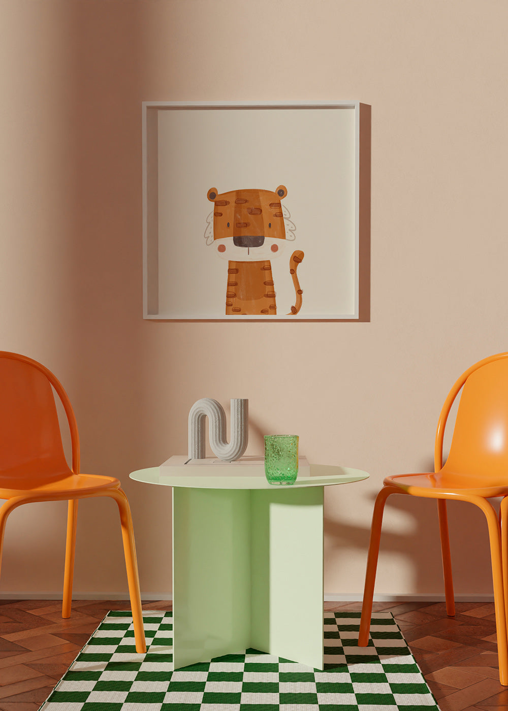 Kinderposter: vrolijke tijger