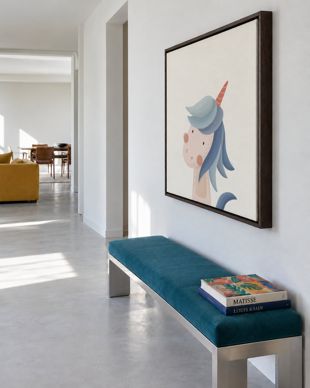 Sweet unicorn - Framed canvas in an interior