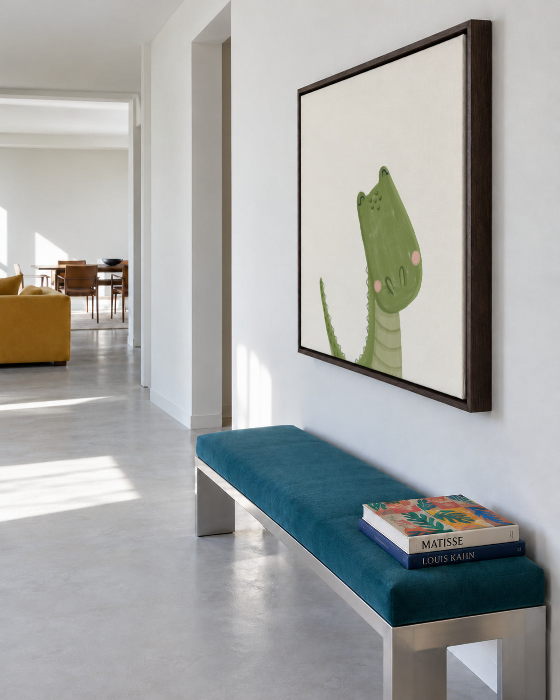 Sweet crocodile - Framed canvas in an interior
