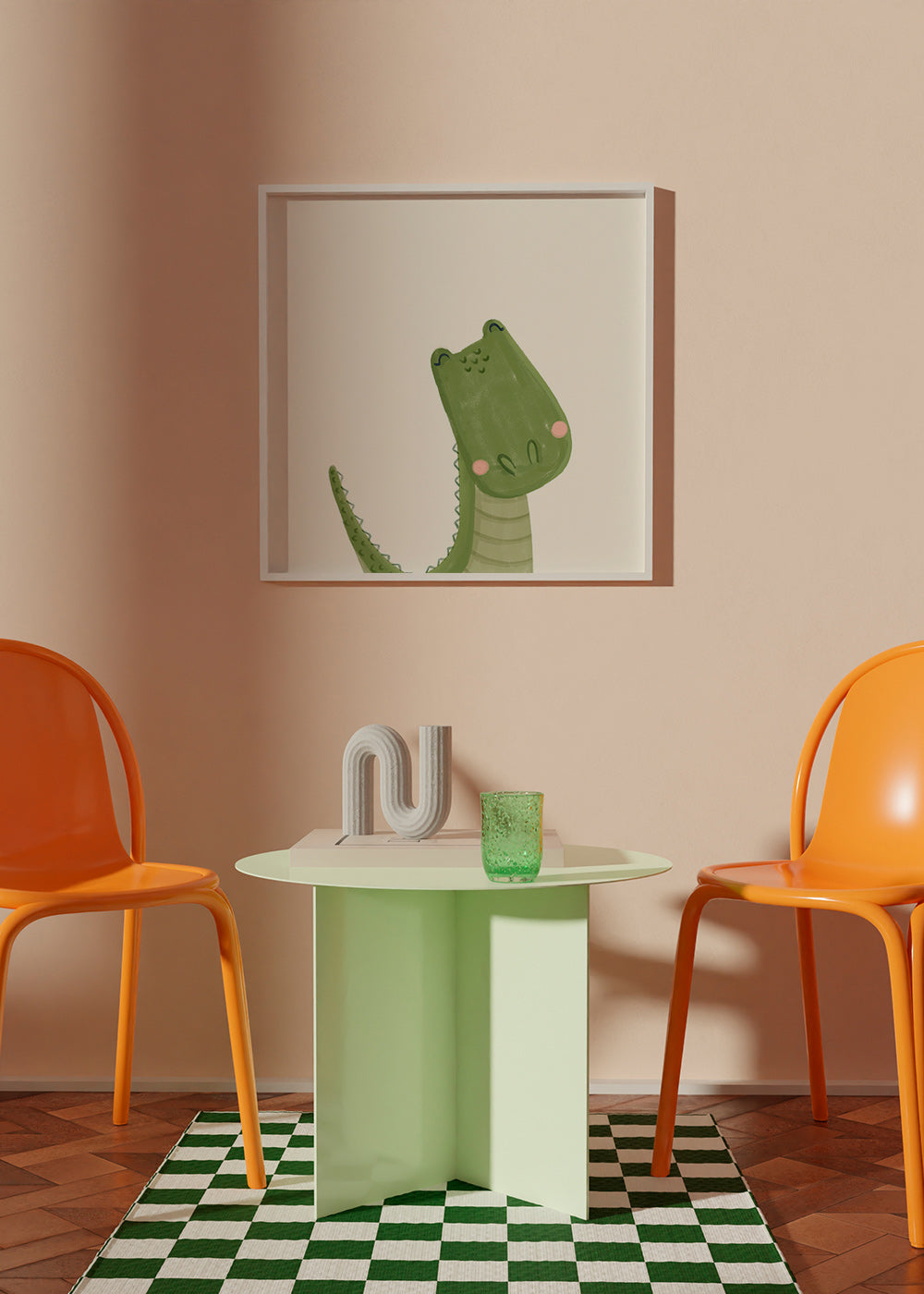 Kinderposter glimlachende krokodil