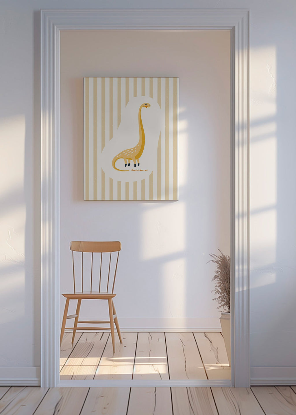 Kinderposter Brachiosaurus geel
