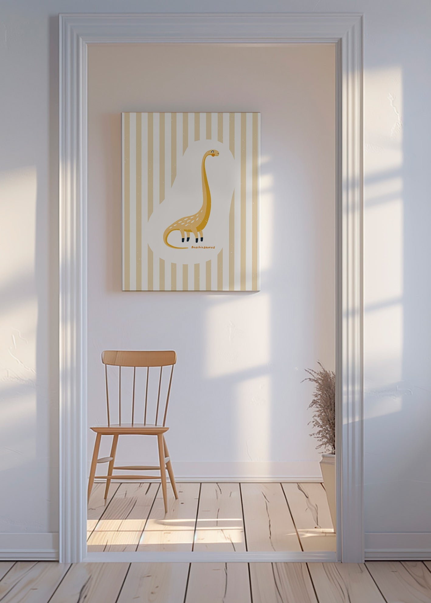 Kinderposter Brachiosaurus geel