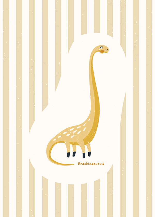 Kinderposter Brachiosaurus geel