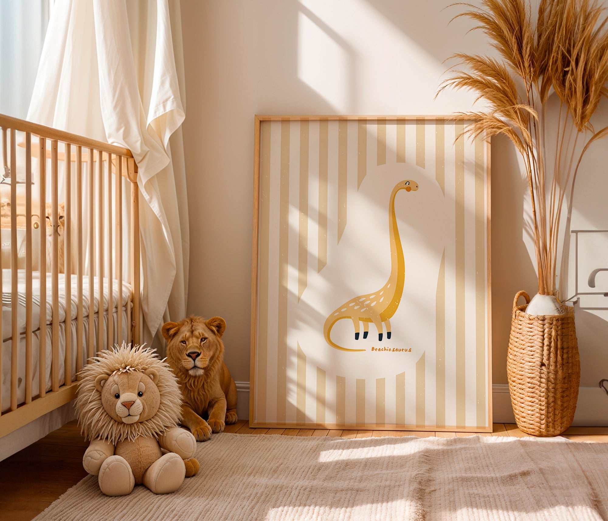 Kinderposter Brachiosaurus geel
