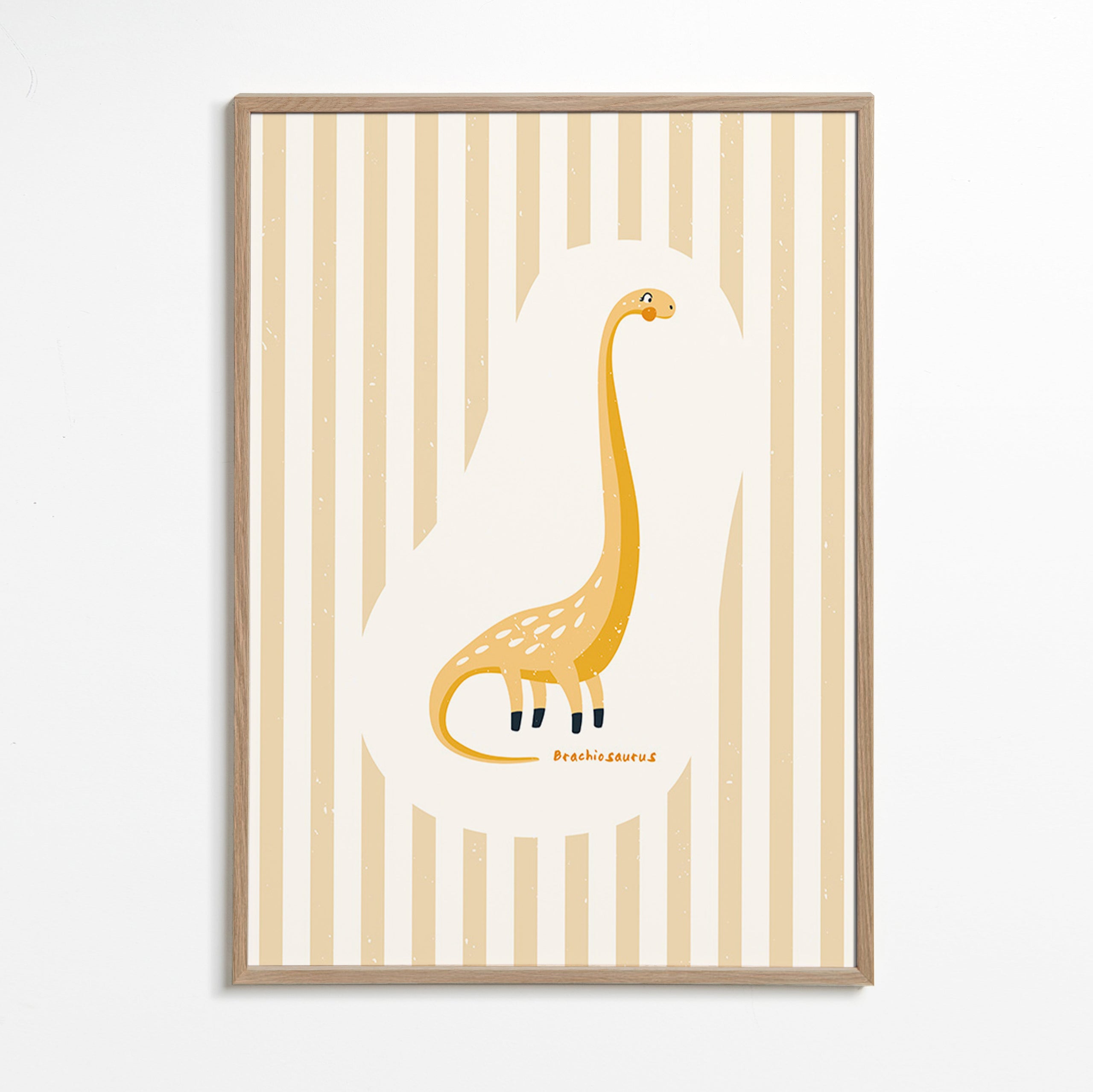 Kinderposter Brachiosaurus geel