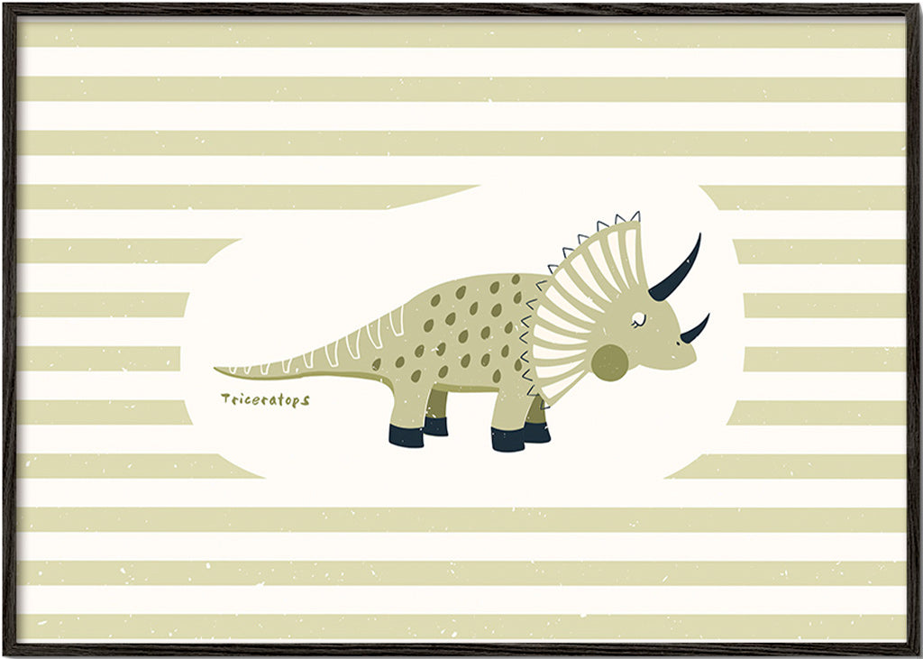 Kinderposter Triceratops groen