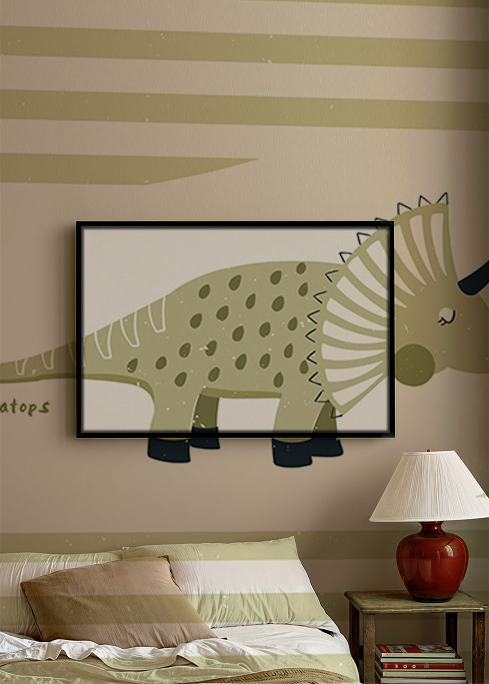 Kinderposter Triceratops groen