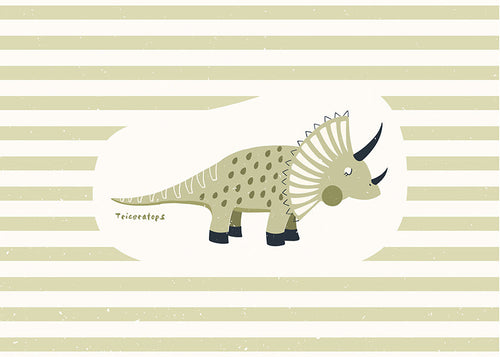 Kinderposter Triceratops groen