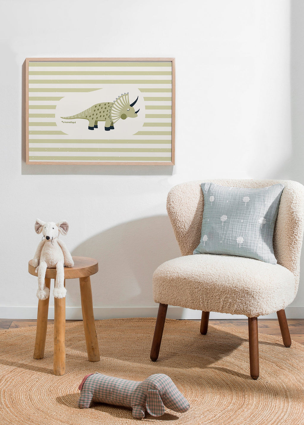Kinderposter Triceratops groen