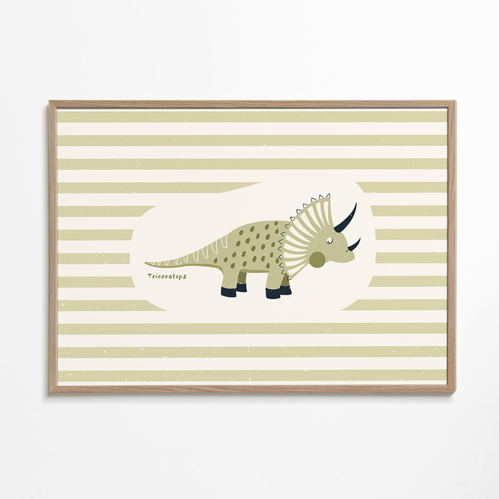 Kinderposter Triceratops groen