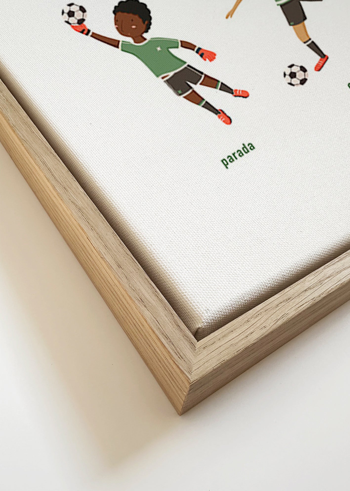 Sportkunst met vijf voetbalposes