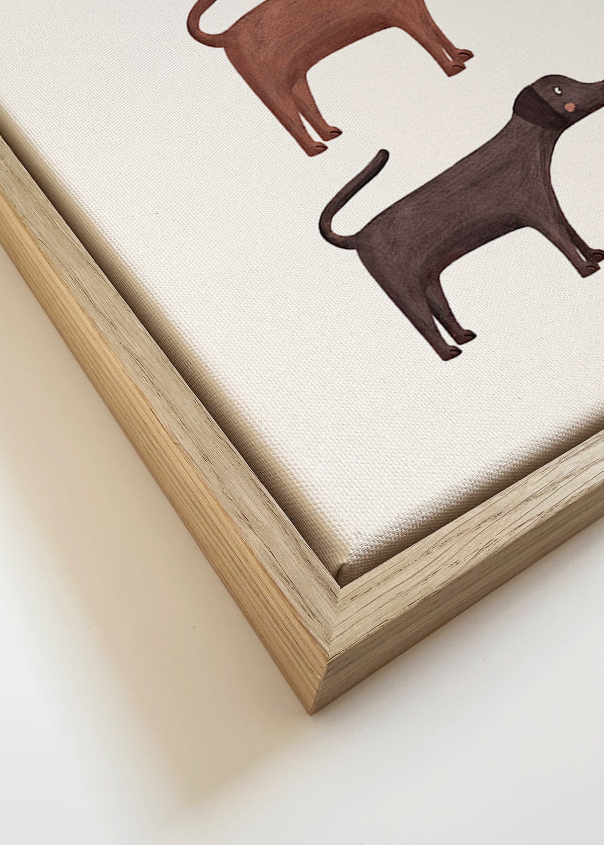Kunstwerk drie labradors minimalistisch