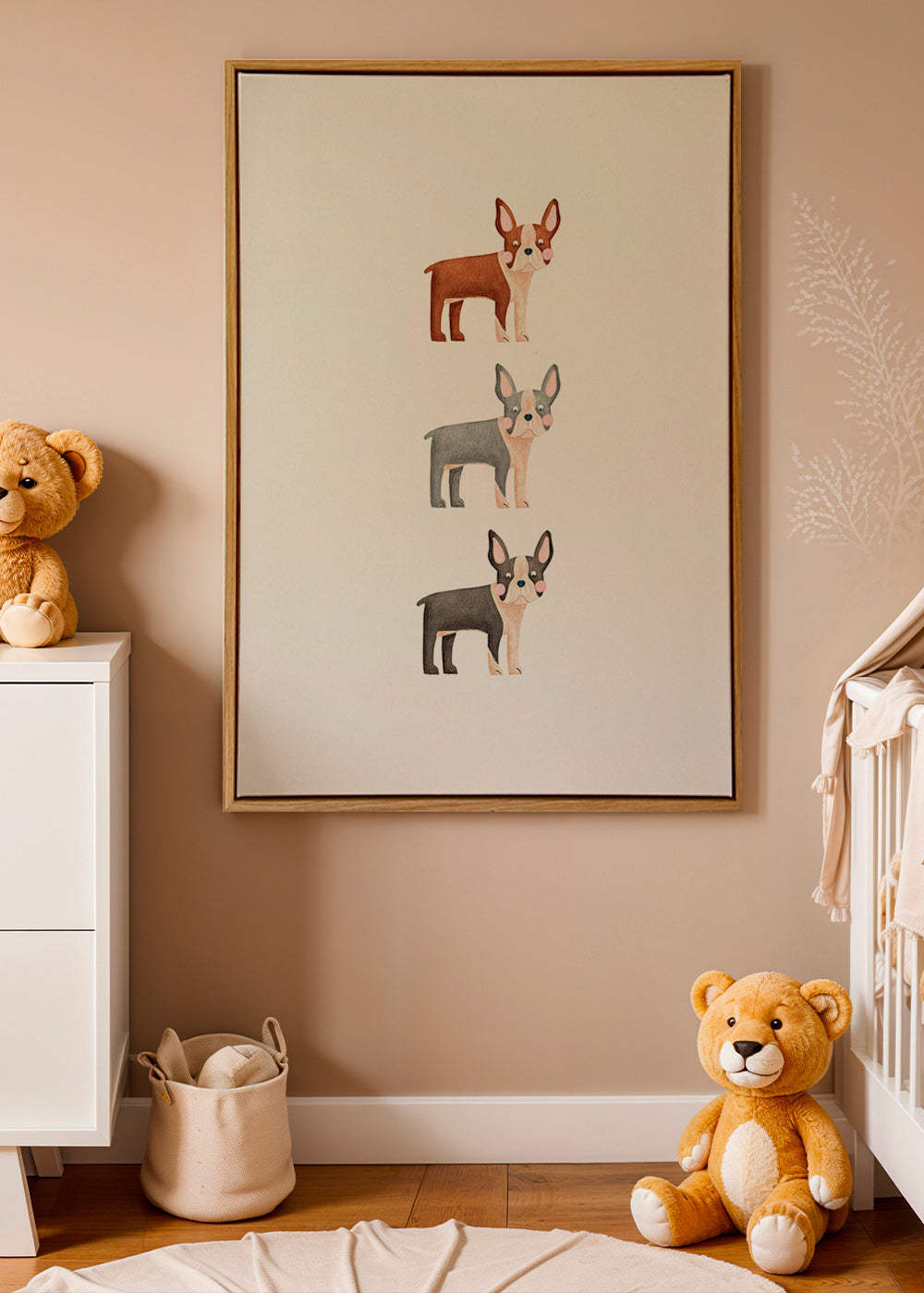 Artwork Drie Boston Terriers