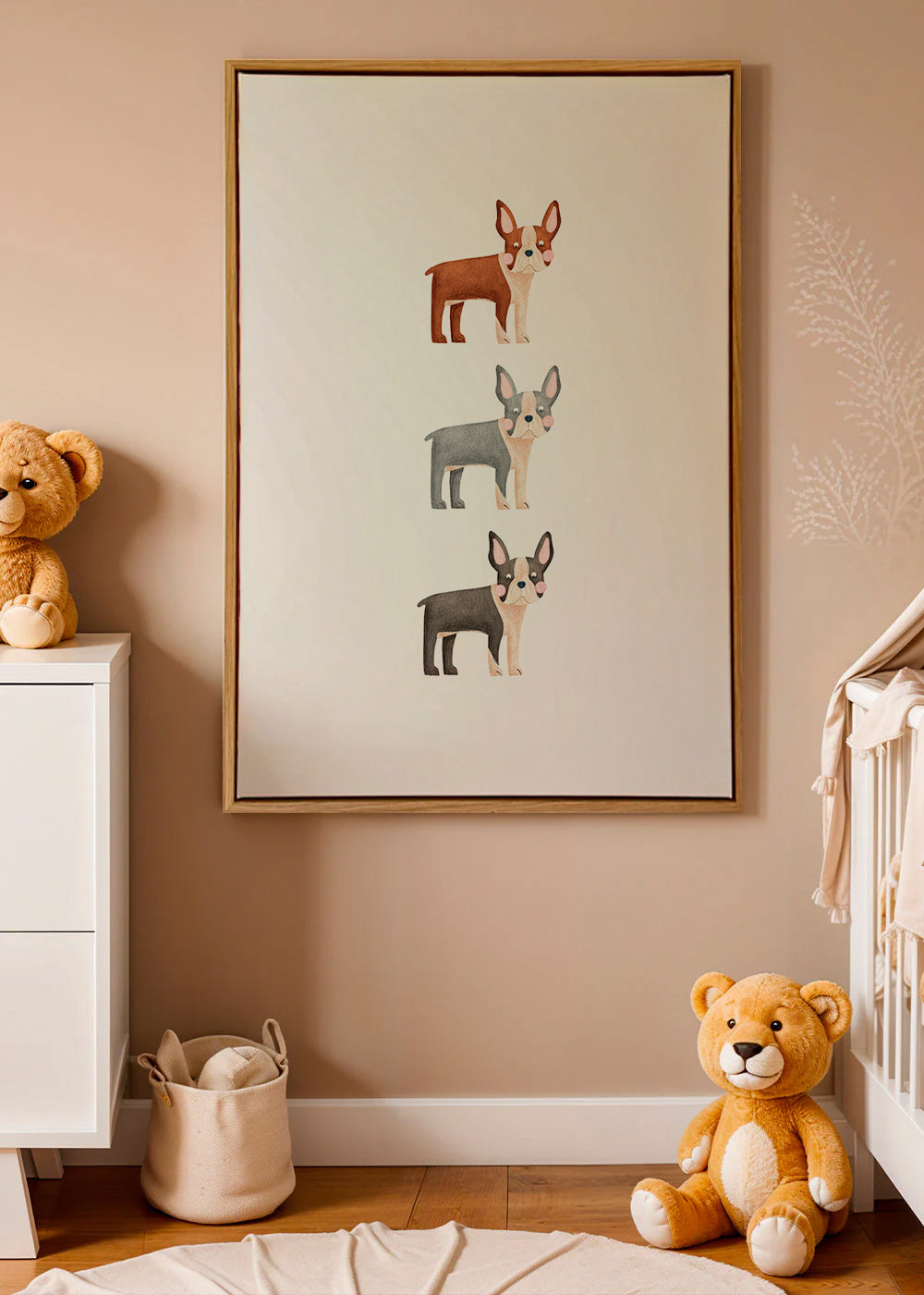 Artwork Drie Boston Terriers
