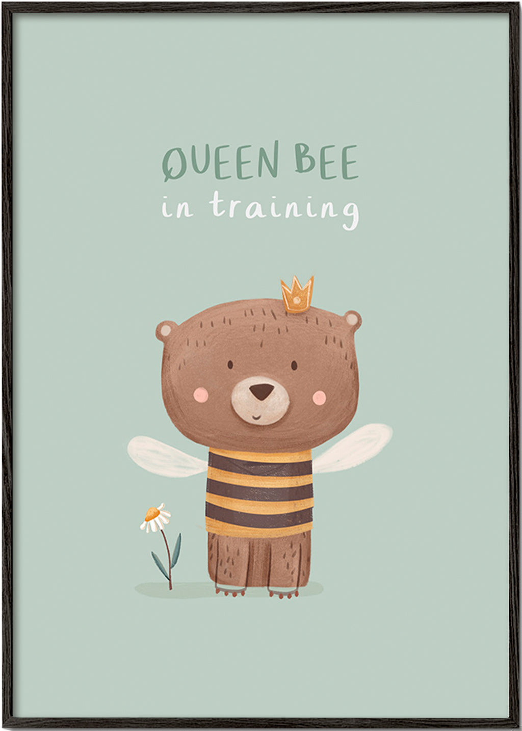 Kinderposter Beer 'Queen Bee' met kroon