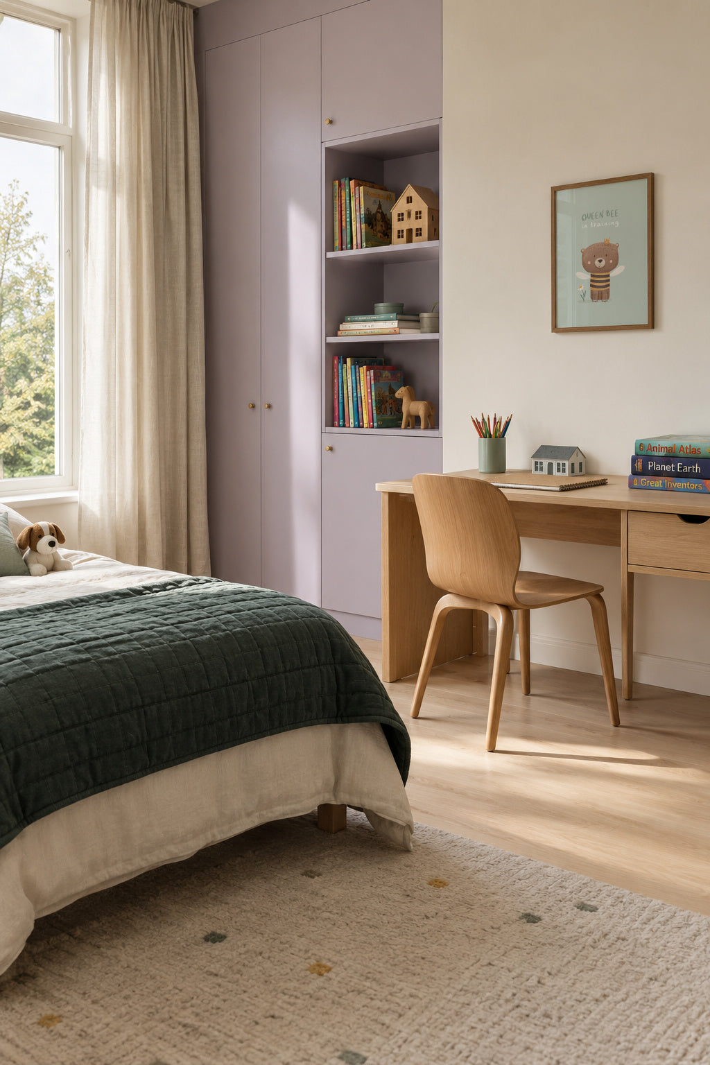 Queen bee sage green - Framed poster in an interior