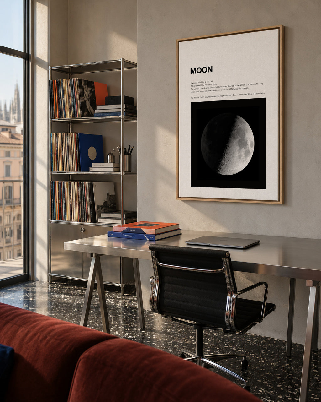 Moon - Framed canvas in an interior
