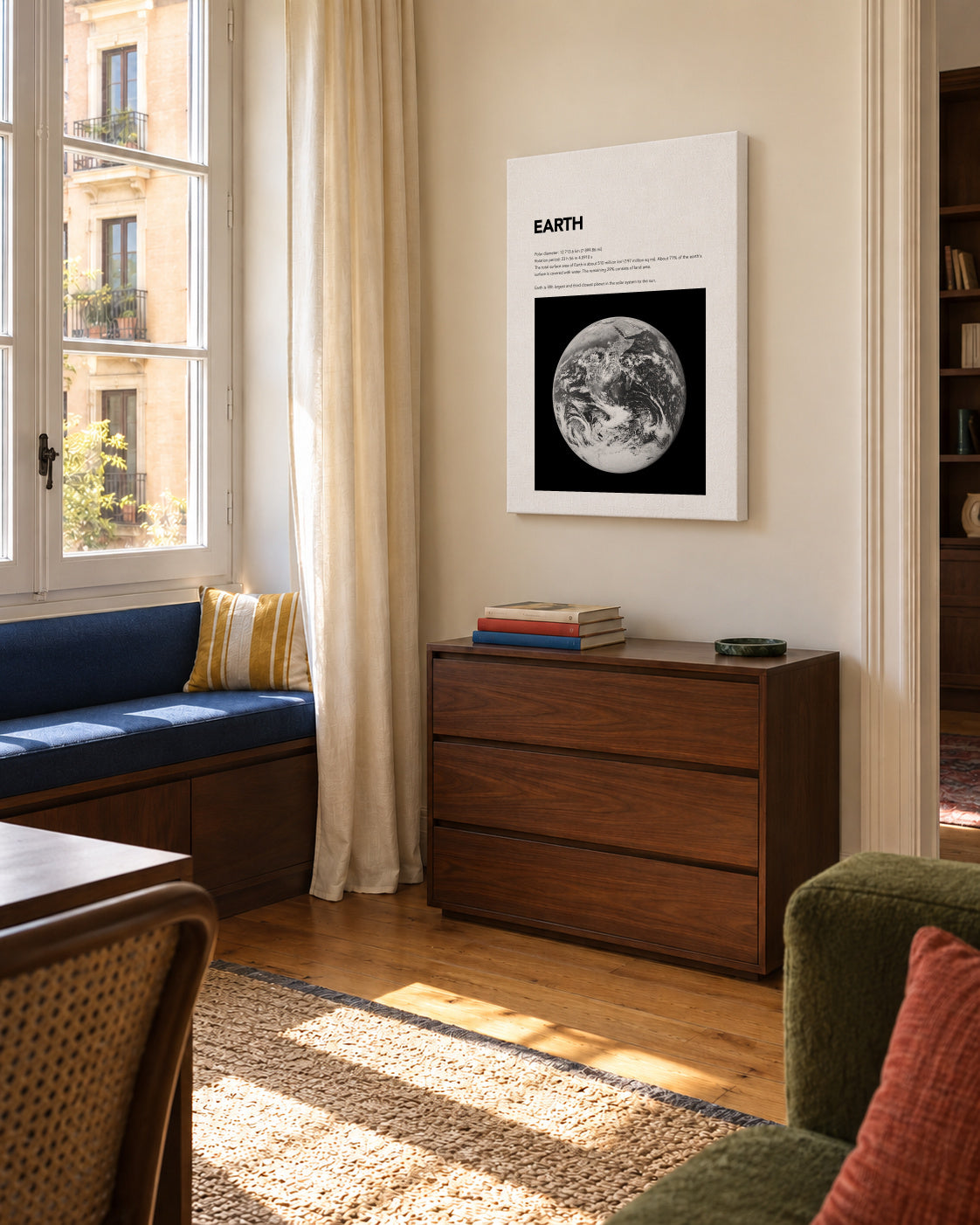 Earth - Unframed canvas in an interior