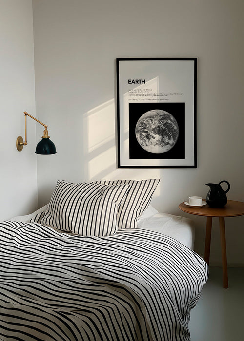Zwart-wit kunst Aarde foto met wolktextuur