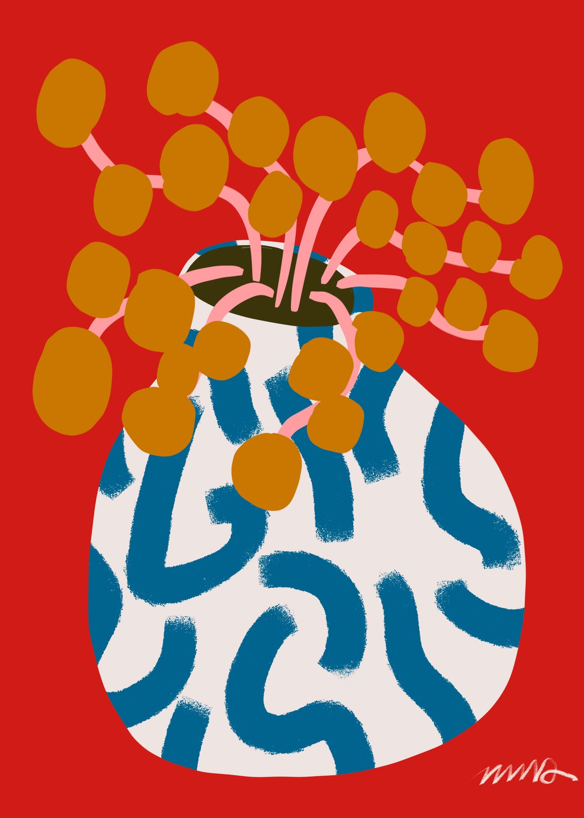 Gold Blooms Still Life - Unframed art print