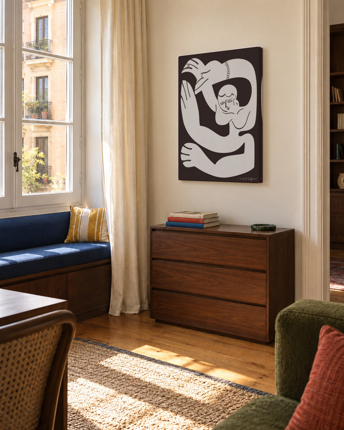 Myrina 01 - Unframed canvas in an interior