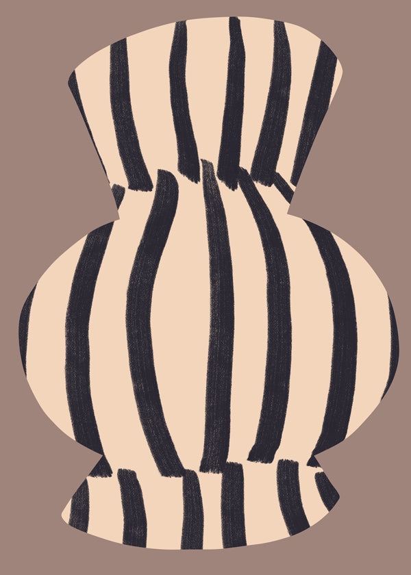 Minimalistisch ontwerp gestreepte vaas